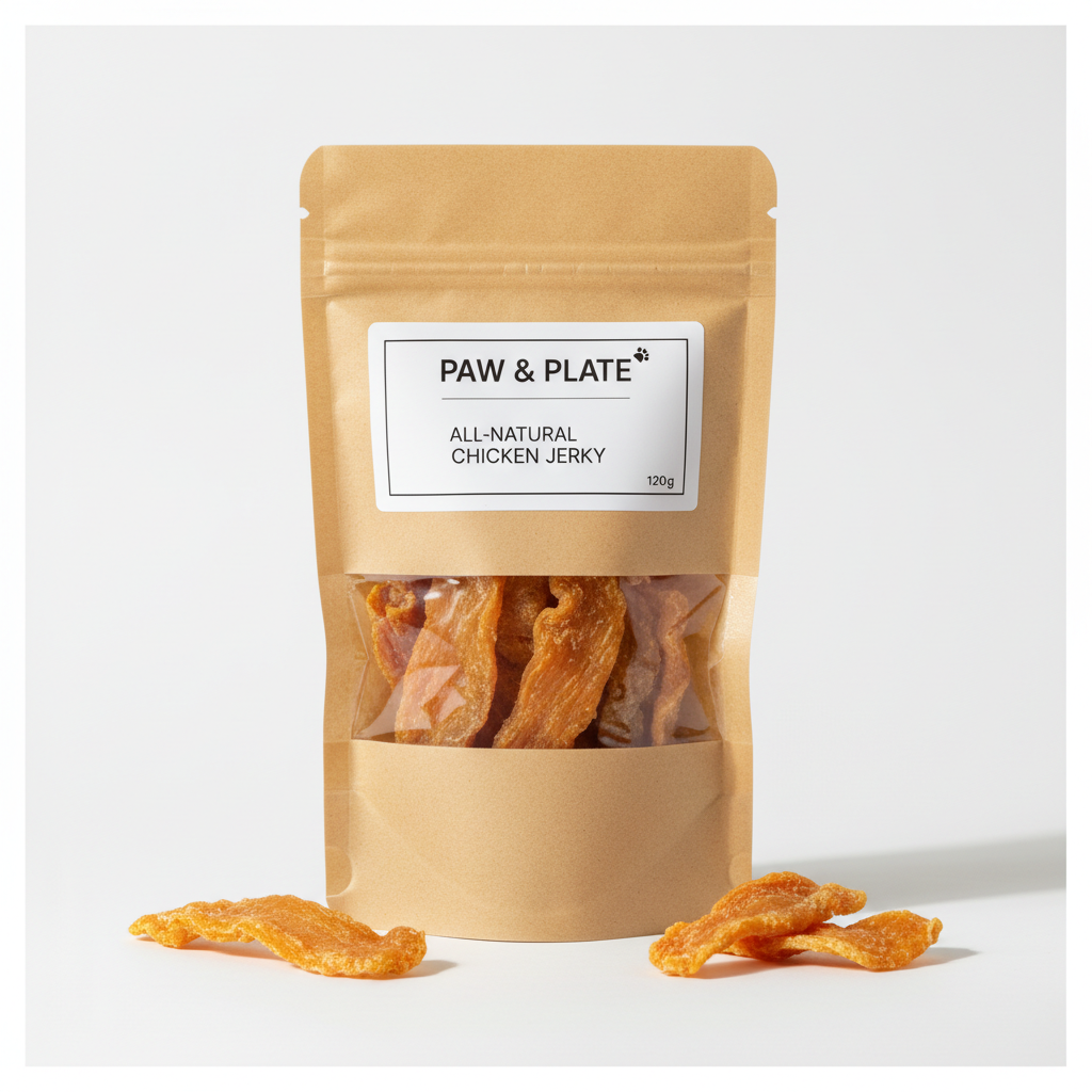 Bolsa kraft de 120g de snack premium de pechuga de pollo para perros